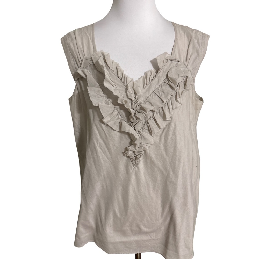 Banana Republic Cream Ruffle Blouse